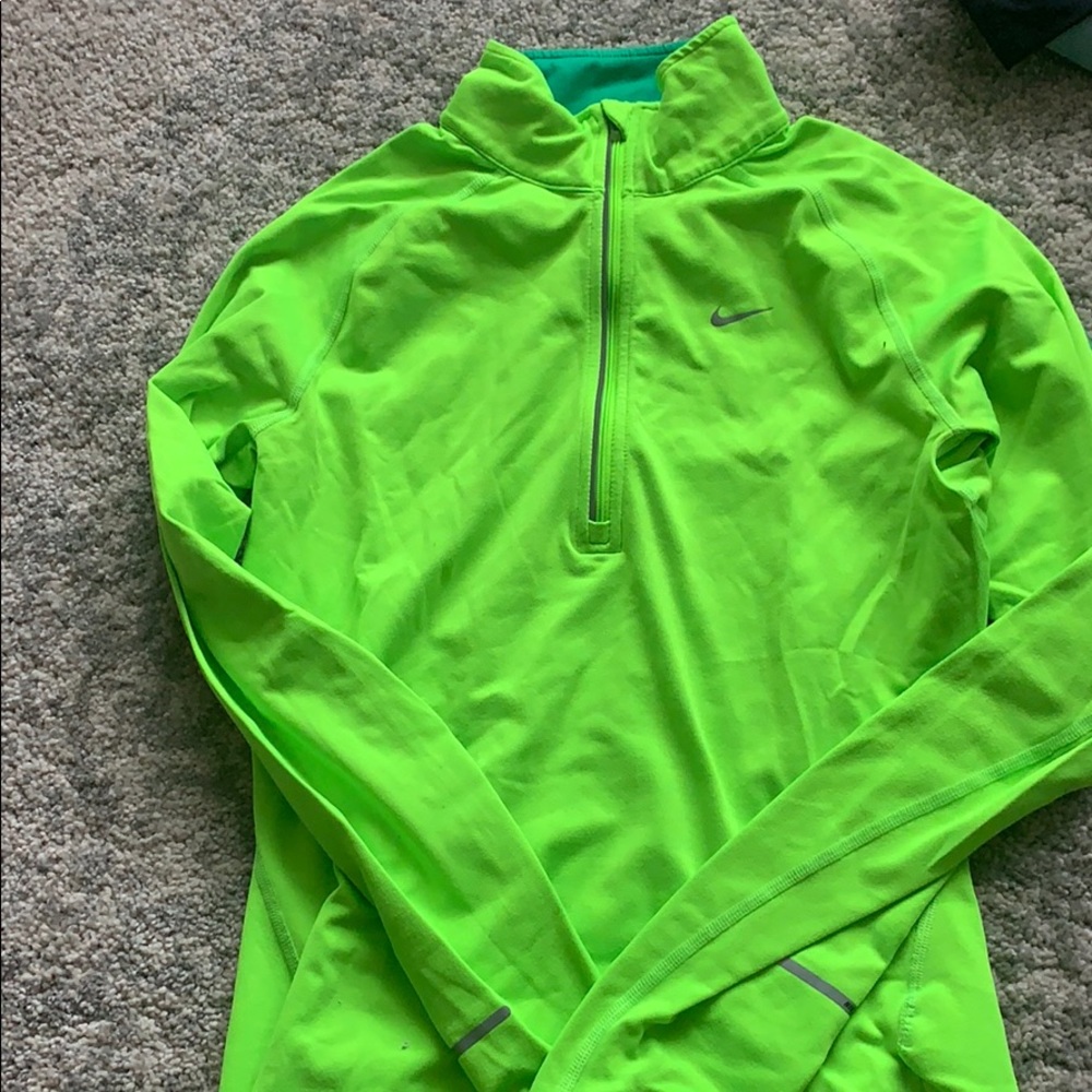 Nike neon 1/4 zip running shirt